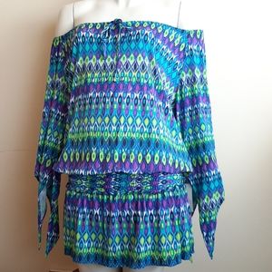 ☀️ NWT La Blanca Santorini Tunic Multicolor Swimwear Size Small